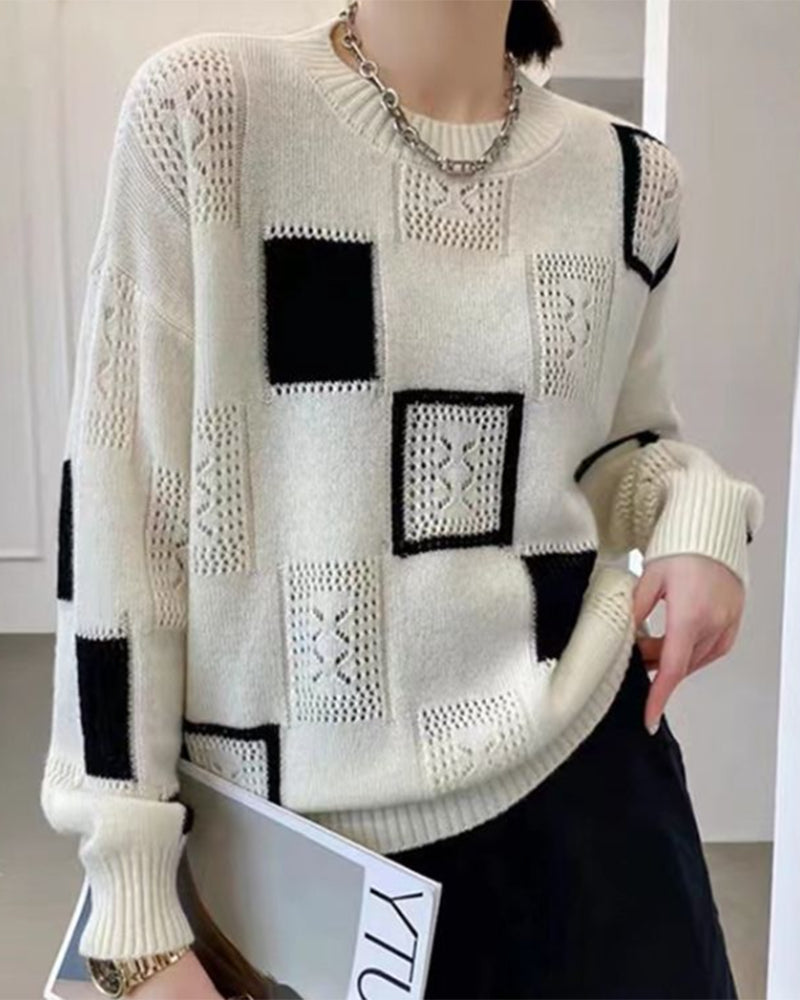 Nancy | Pull en maille patchwork