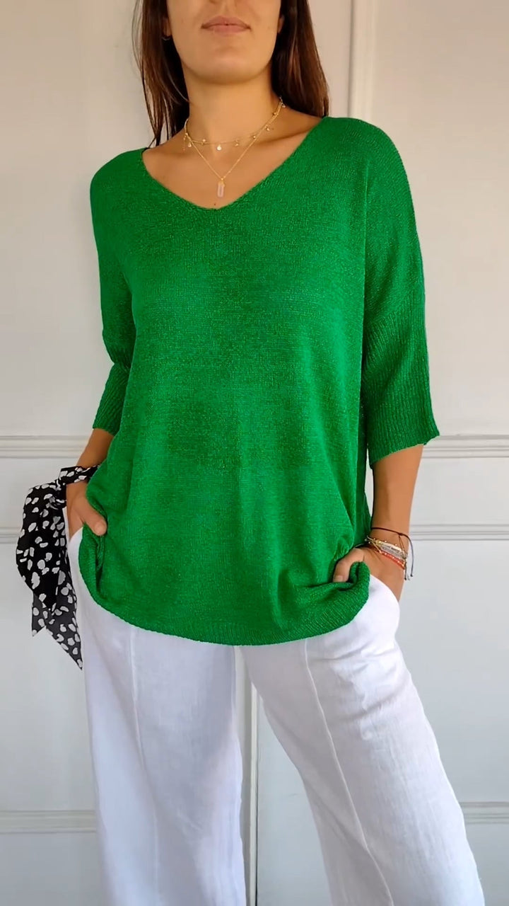 Anna - Top en maille à col en V