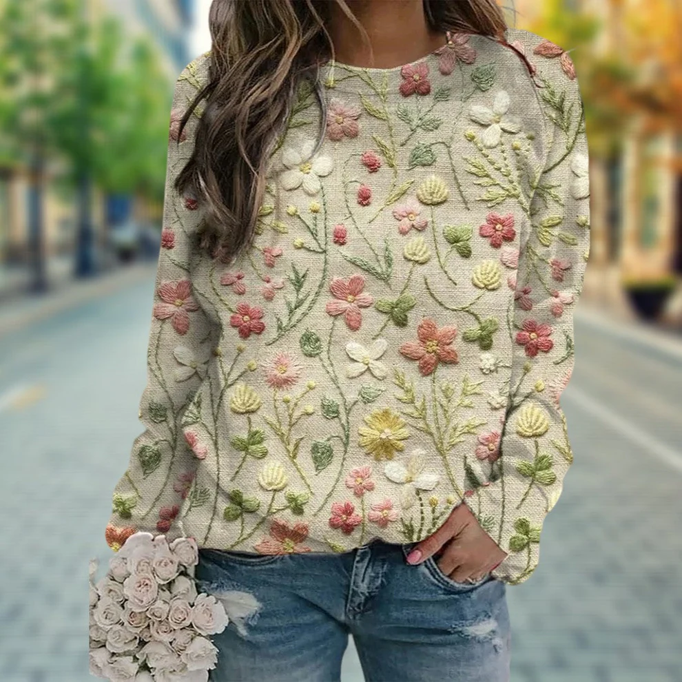 Gertrude | Pull en tricot à motifs floraux