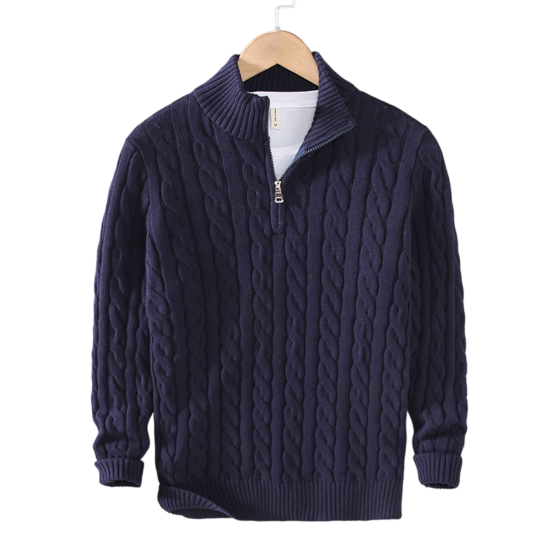 Mathieu™ - Pull en maille de luxe avec fermeture éclair