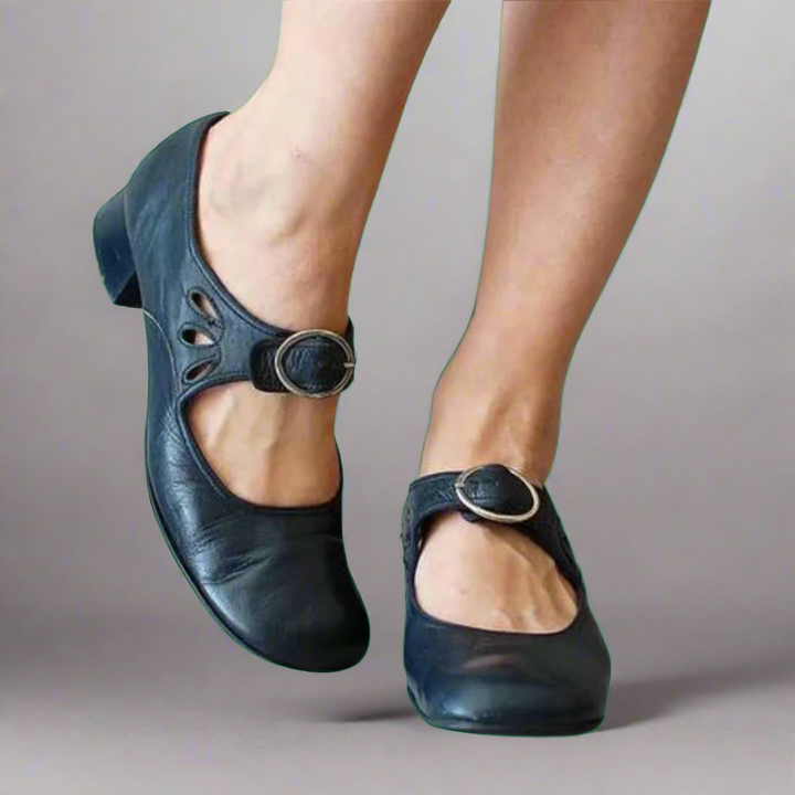 Denisa | Sandales Orthopédiques en Cuir avec Semelle Confortable à Talon Compensé