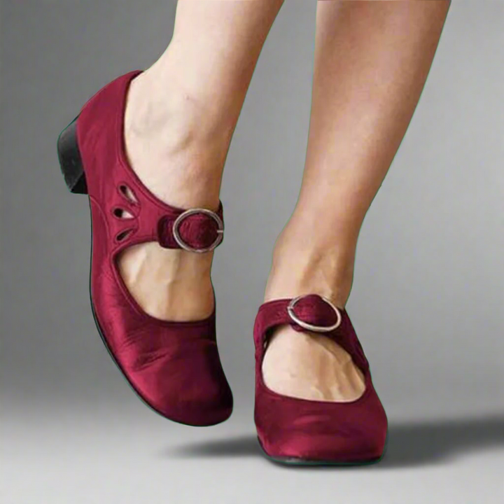 Denisa | Sandales Orthopédiques en Cuir avec Semelle Confortable à Talon Compensé