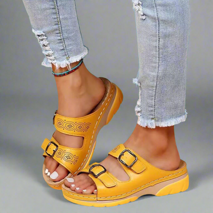 Dorothee | Sandales à talon compensé à double bride – Élégance et Confort