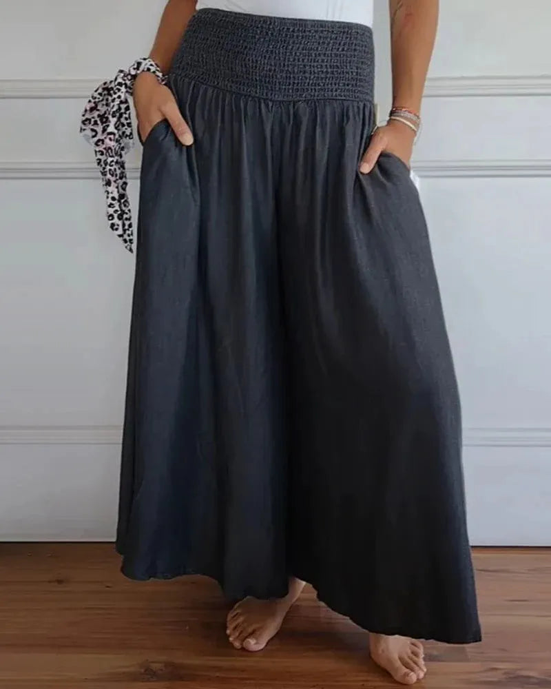Sylvia™ - Pantalon large taille haute ultra confortable