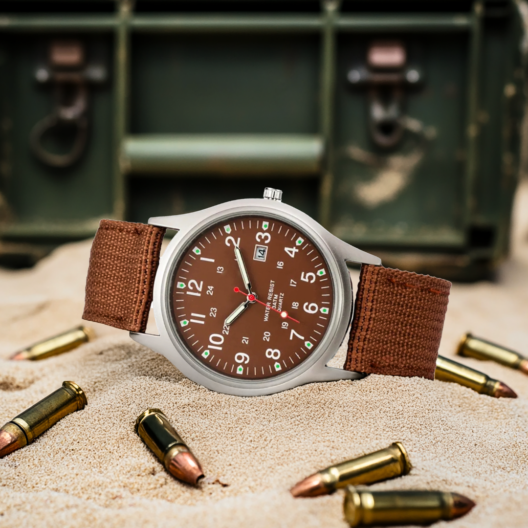 Montre-bracelet décontractée, inspirée des montres militaires