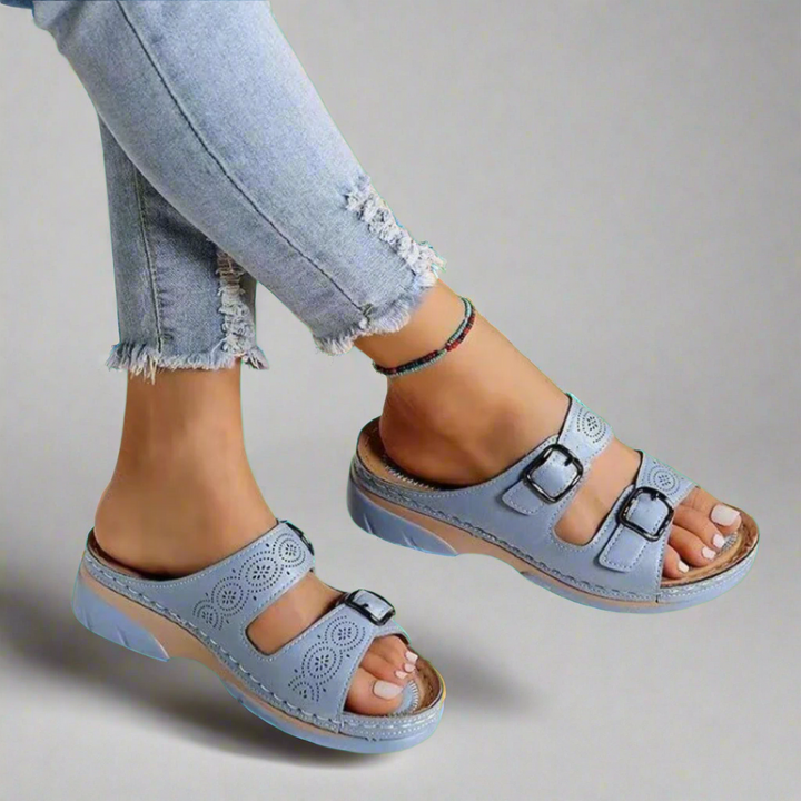 Dorothee | Sandales à talon compensé à double bride – Élégance et Confort