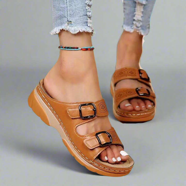 Dorothee | Sandales à talon compensé à double bride – Élégance et Confort