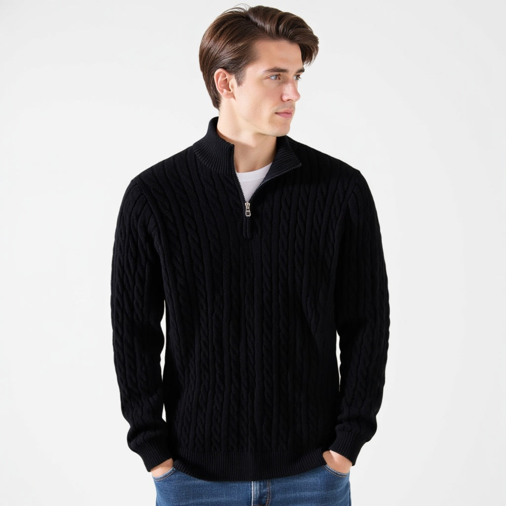 Mathieu™ - Pull en maille de luxe avec fermeture éclair