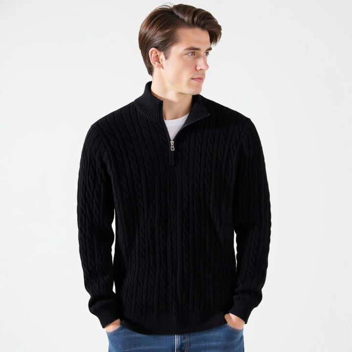 Mathieu™ - Pull en maille de luxe avec fermeture éclair