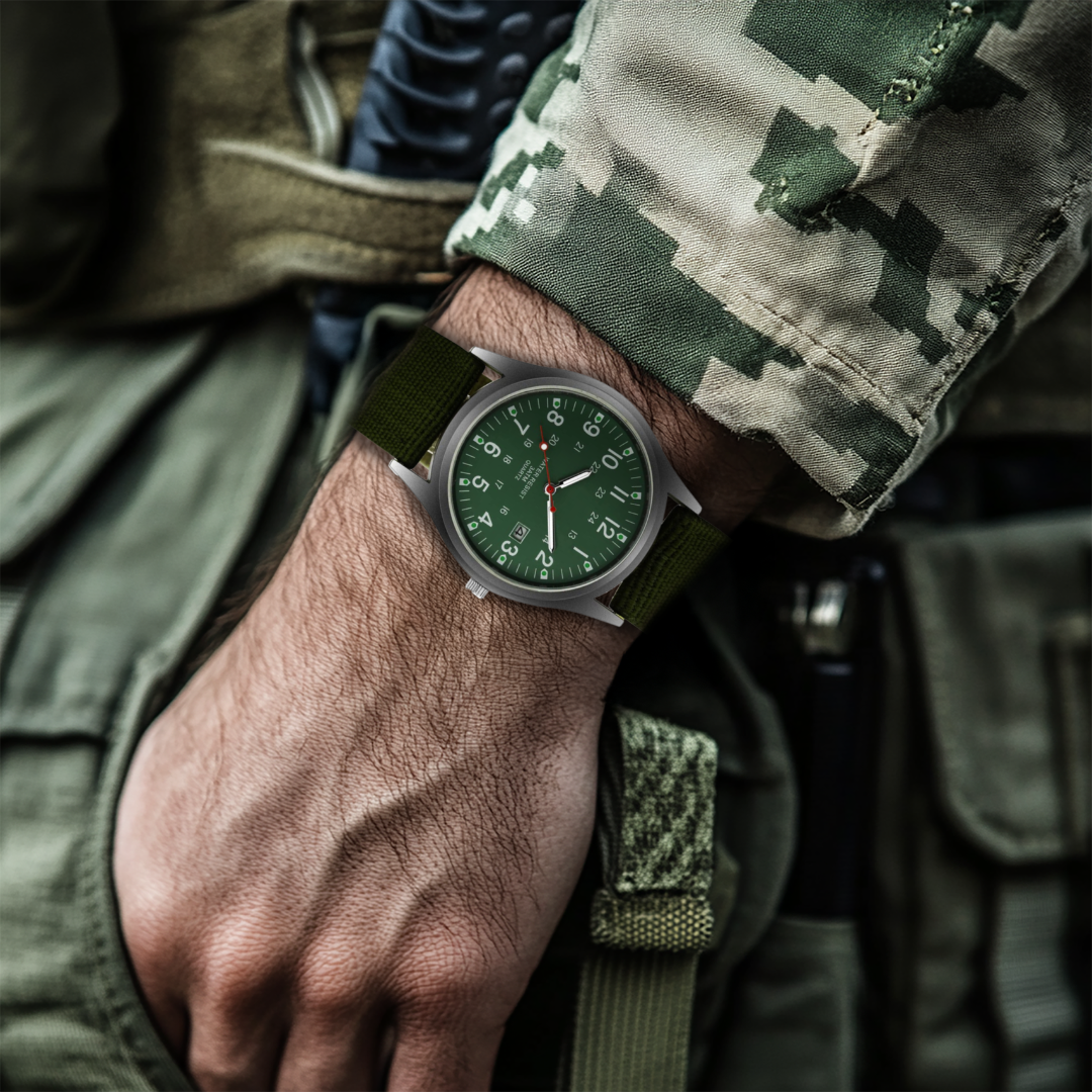 Montre-bracelet décontractée, inspirée des montres militaires