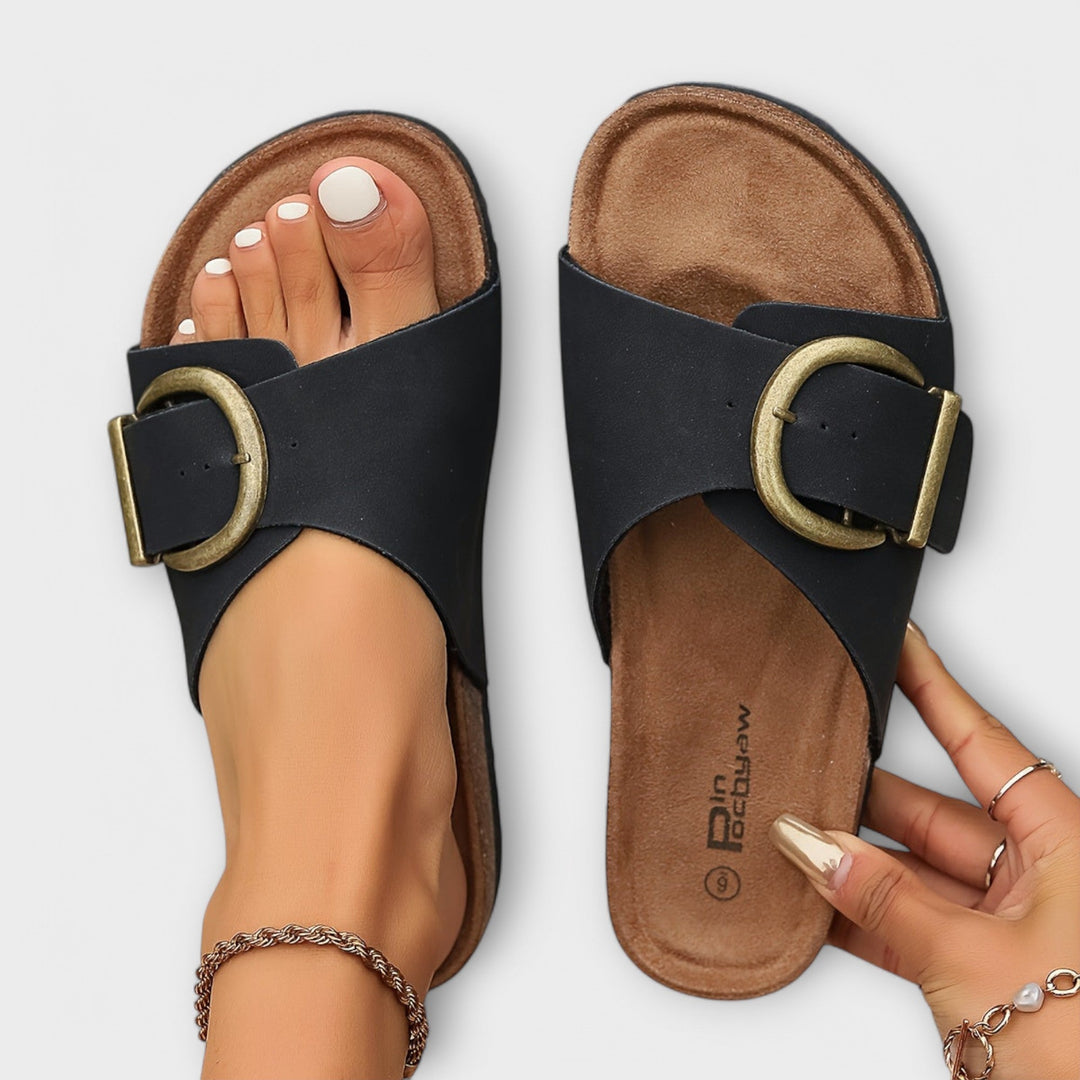 Margie - Sandales en liège pour femmes avec design à brides et boucle