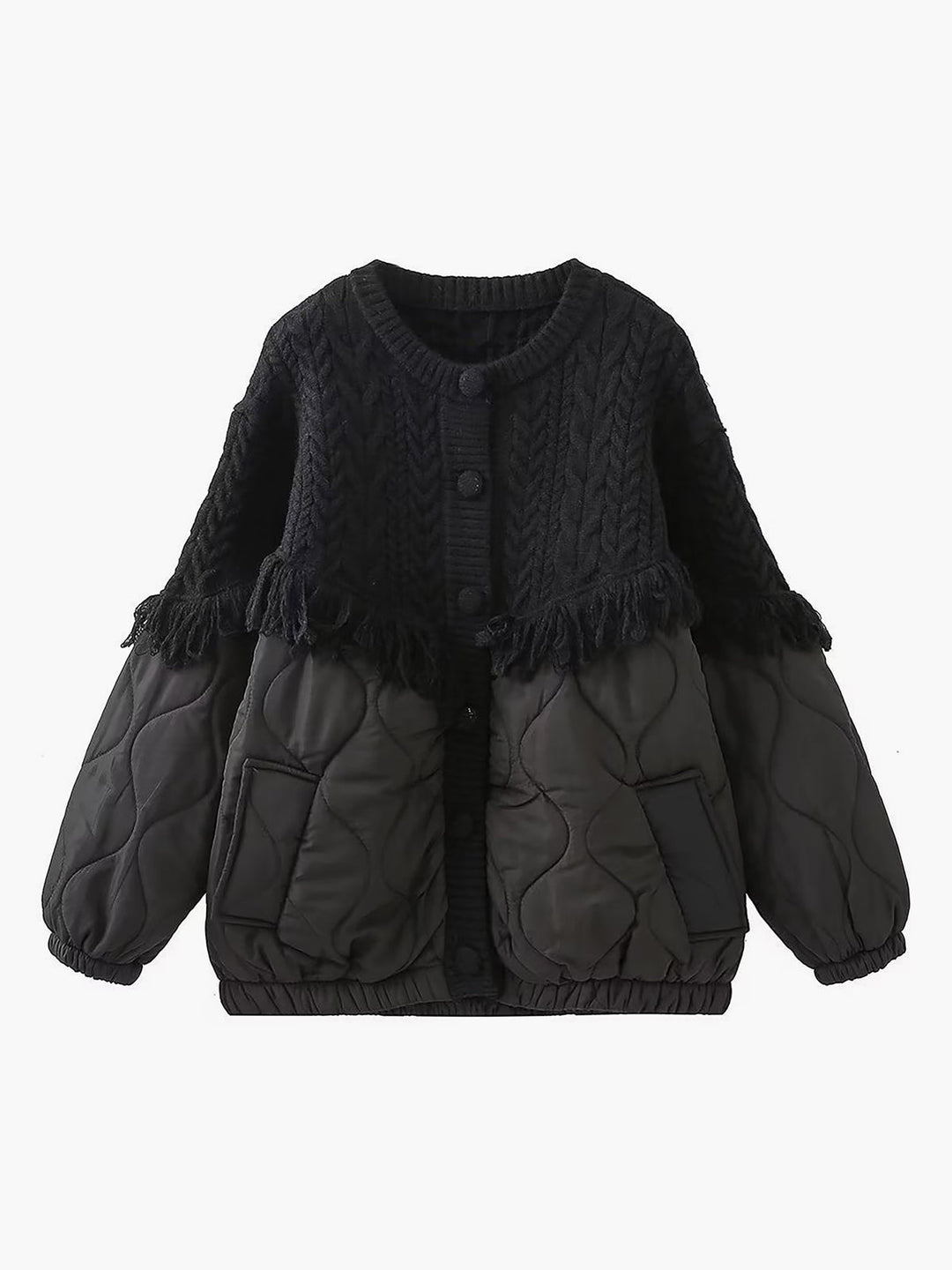 Dupont™ | Veste matelassée en tricot torsadé patchwork