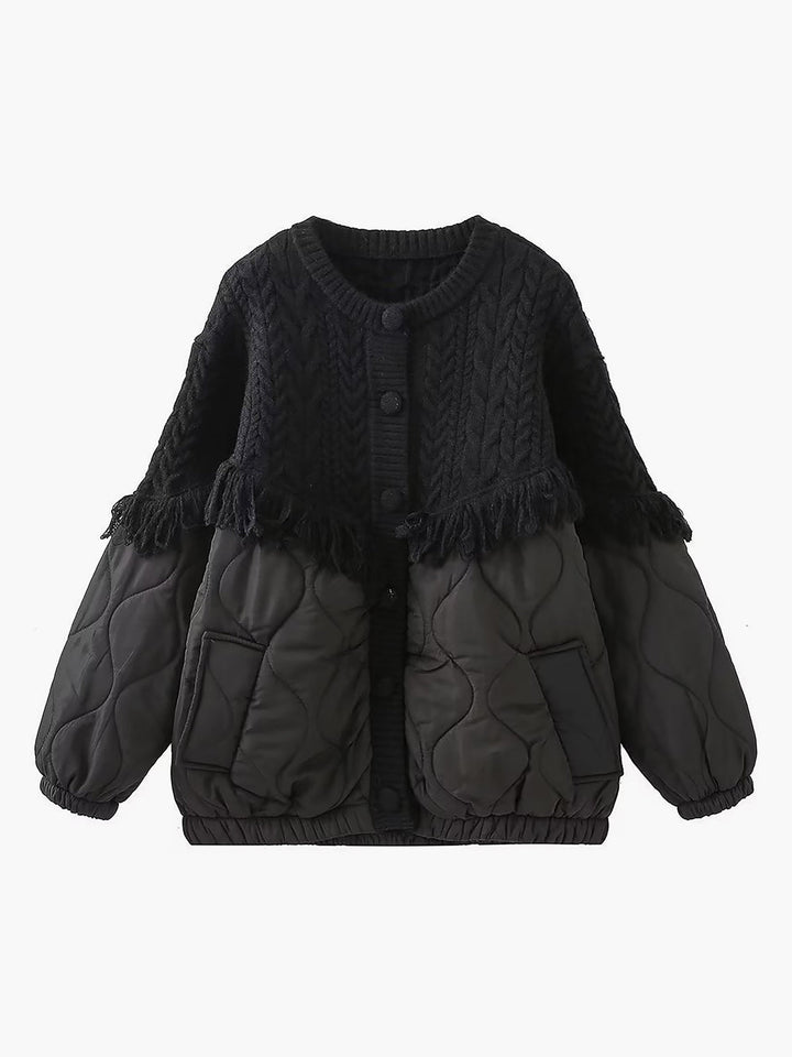 Dupont™ | Veste matelassée en tricot torsadé patchwork