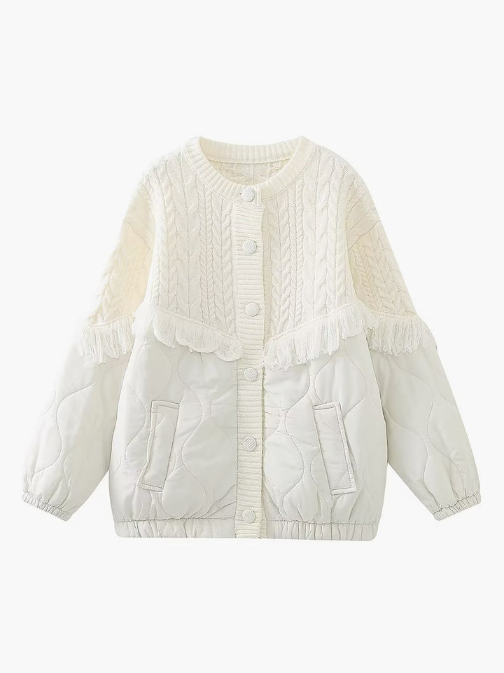 Dupont™ | Veste matelassée en tricot torsadé patchwork