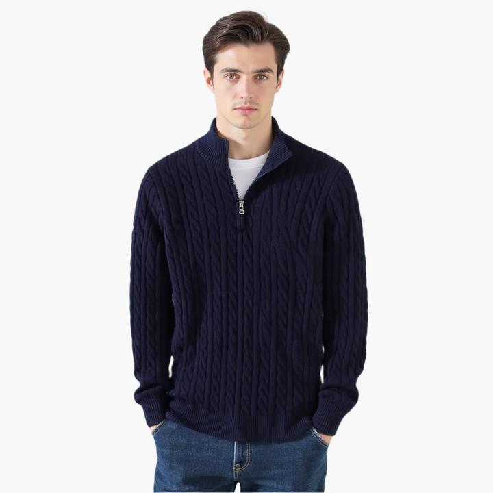 Mathieu™ - Pull en maille de luxe avec fermeture éclair