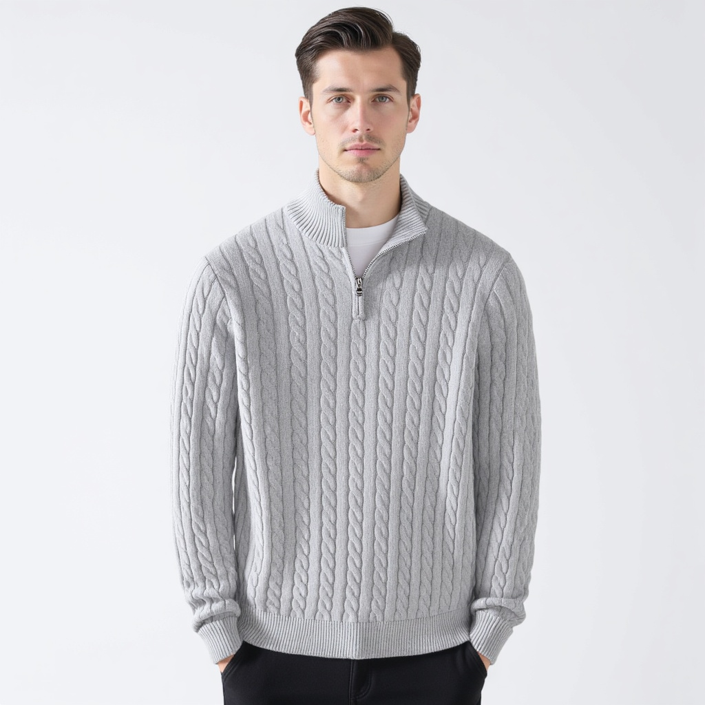 Mathieu™ - Pull en maille de luxe avec fermeture éclair