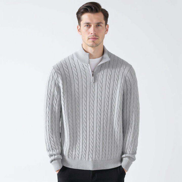 Mathieu™ - Pull en maille de luxe avec fermeture éclair