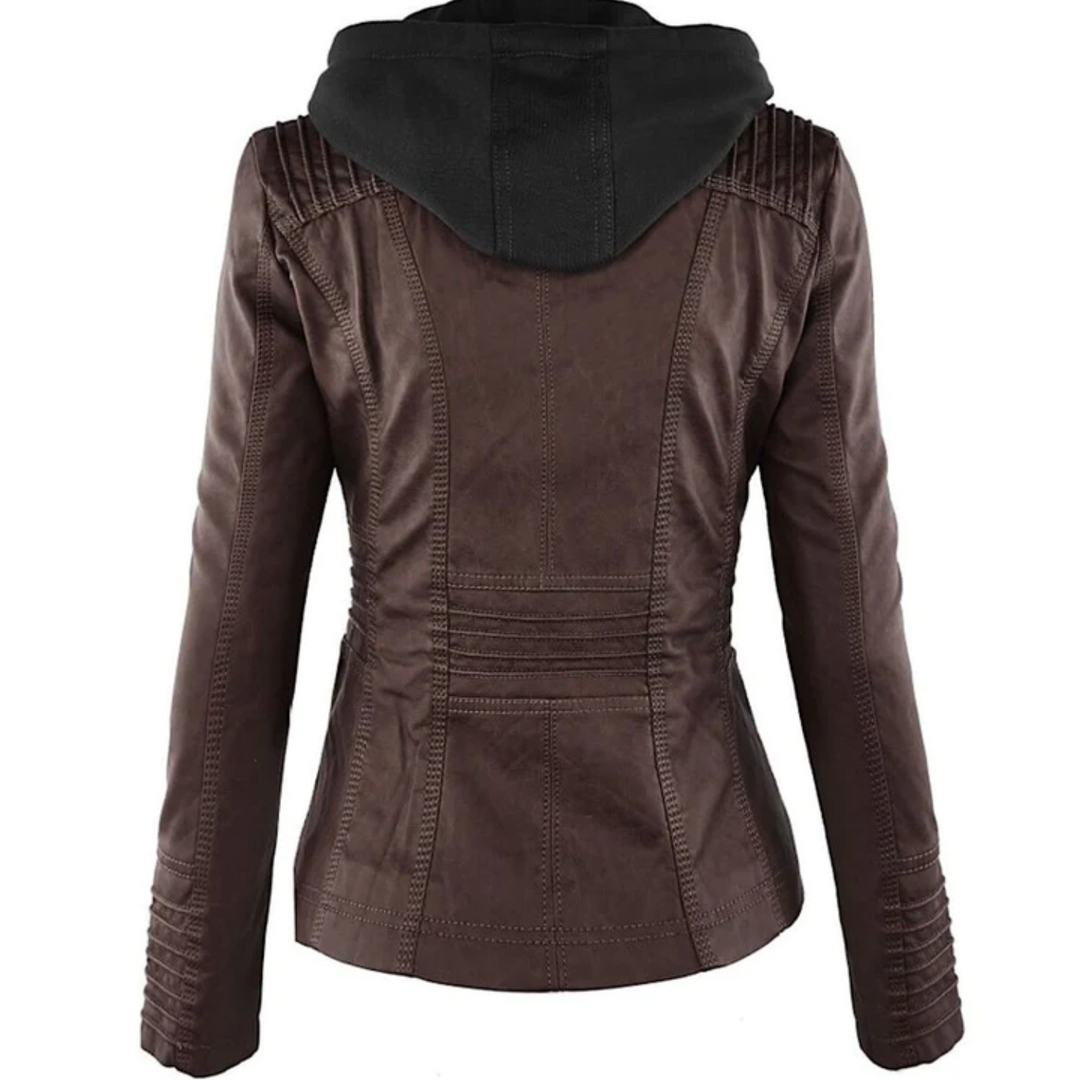Emma | Veste à capuche en cuir