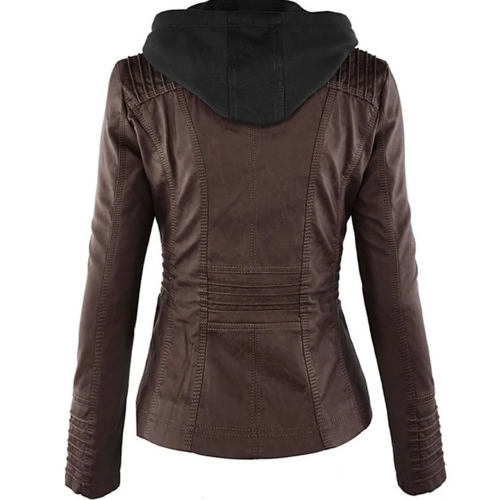 Emma | Veste à capuche en cuir