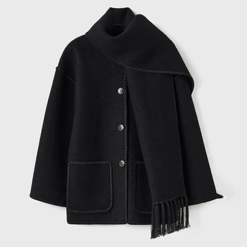 Sionne | Veste à franges avec foulard