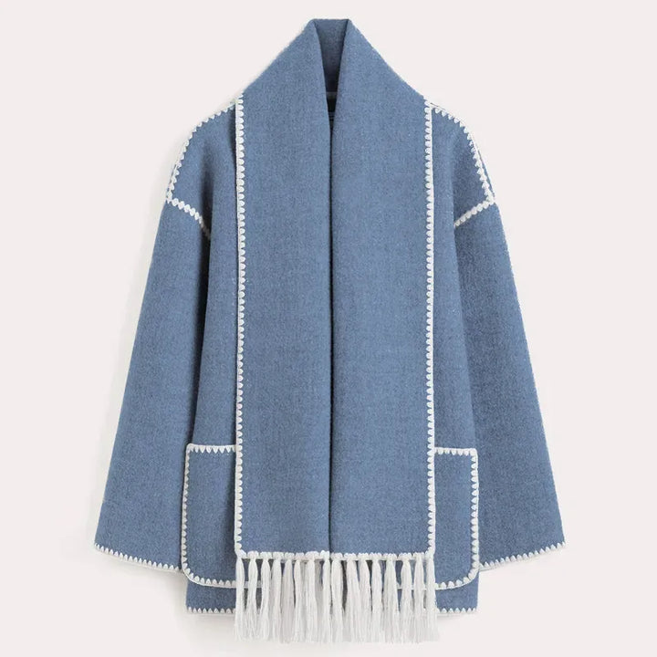 Sionne | Veste à franges avec foulard