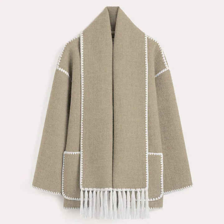 Sionne | Veste à franges avec foulard
