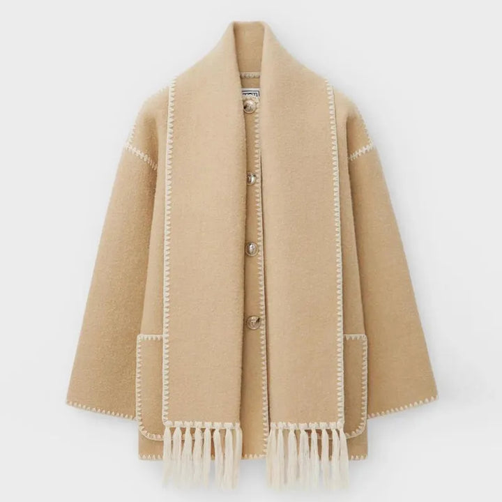Sionne | Veste à franges avec foulard