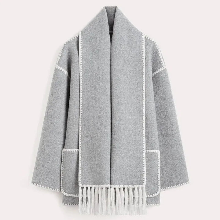 Sionne | Veste à franges avec foulard