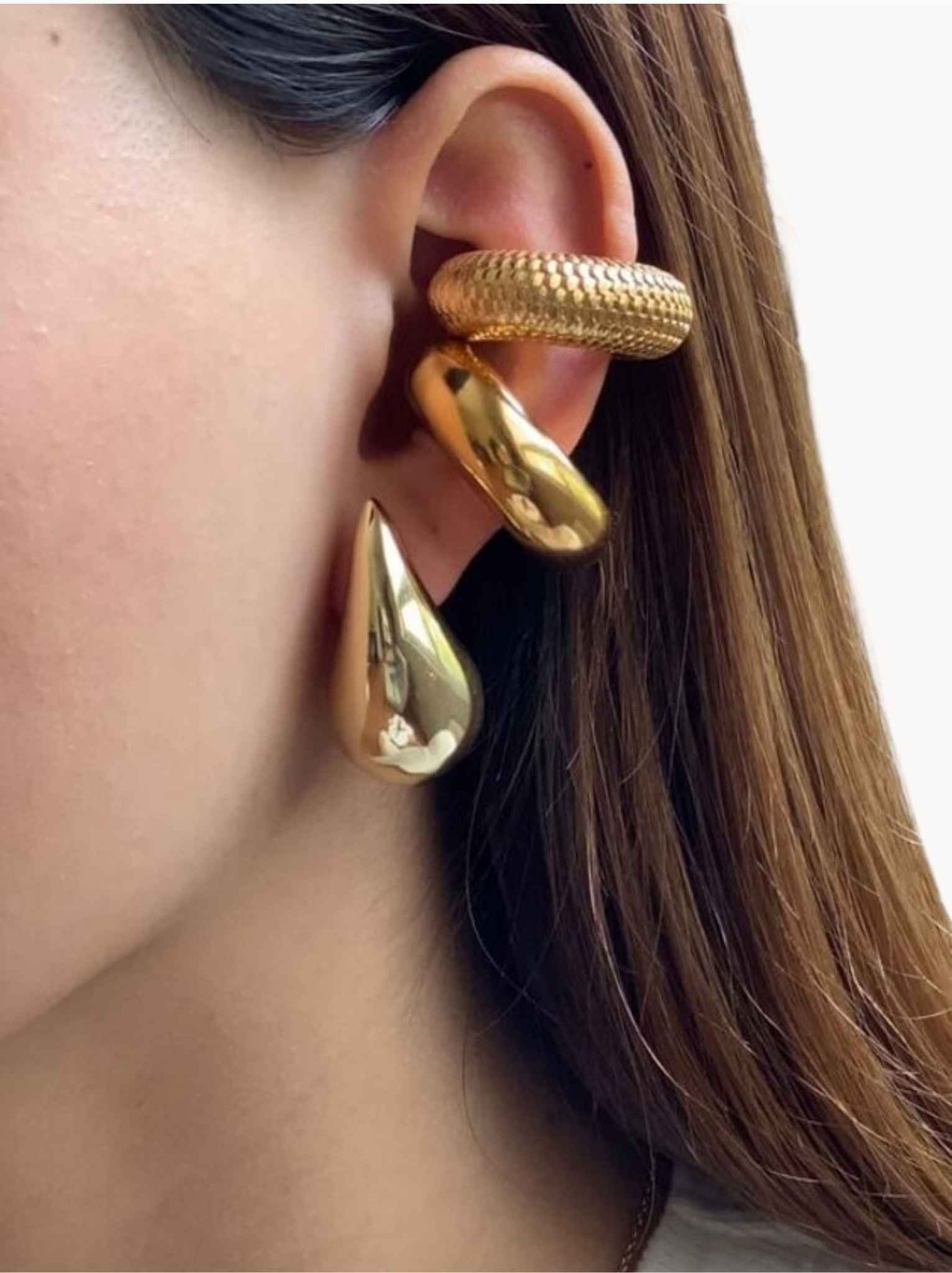 Elowen | Boucles d'oreilles plissées en or 14 carats