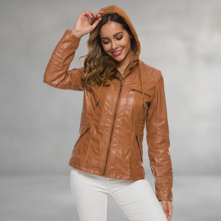 Emma | Veste à capuche en cuir