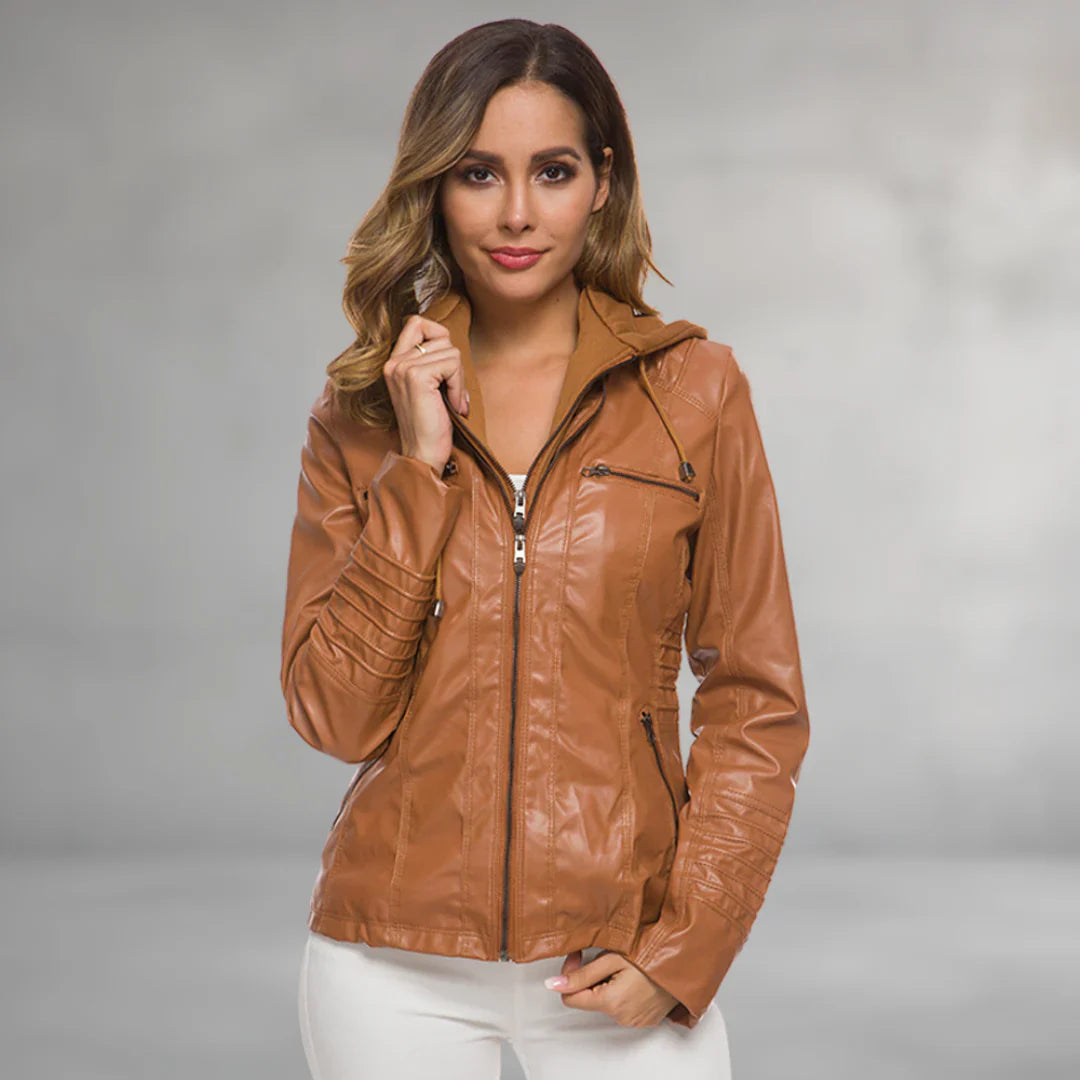 Emma | Veste à capuche en cuir