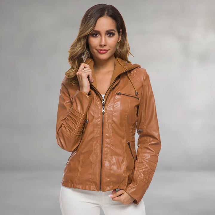 Emma | Veste à capuche en cuir