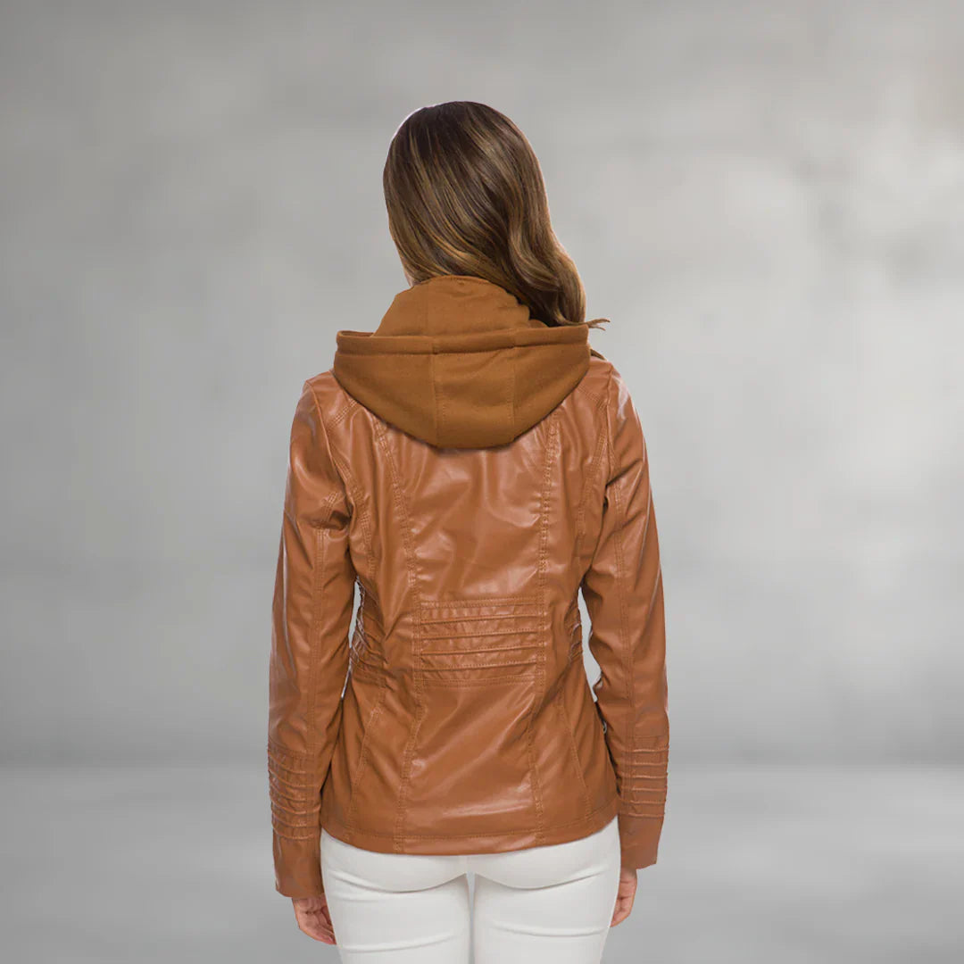 Emma | Veste à capuche en cuir