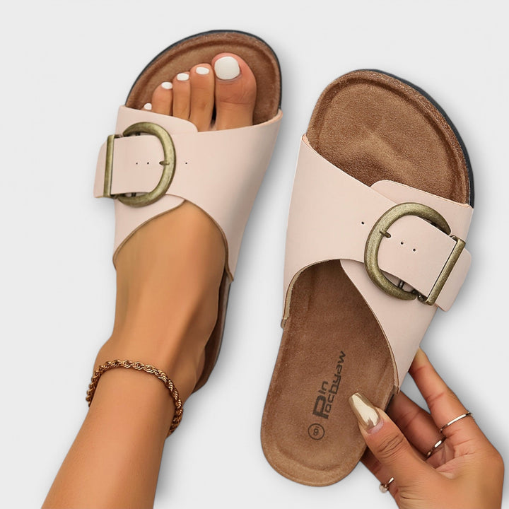 Margie - Sandales en liège pour femmes avec design à brides et boucle