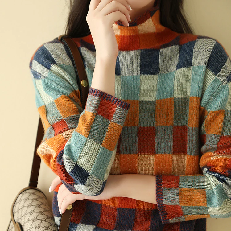 Mabel | Pull col roulé patchwork